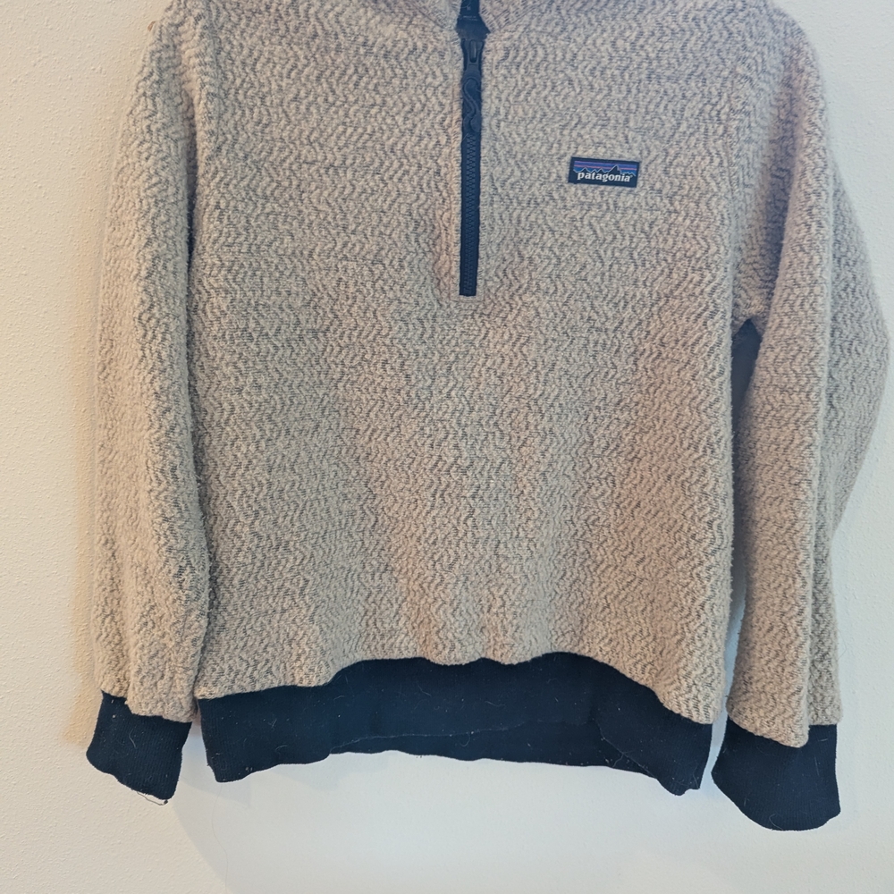 Patagonia Woolyester Pullover Sweater Oatmeal Navy Style 26950 Women's Medium
